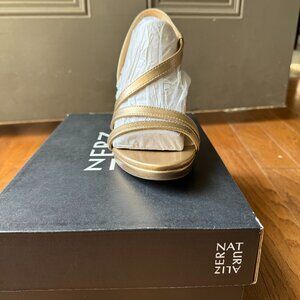 Naturalizer Brenta Bronze Pearl Metallic Heeled Sandals Size 8.5